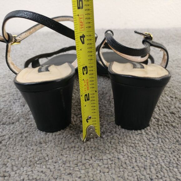 Etienne Aigner Open Toe Heels Womens Size 10 B Slingback Shoes Black - Picture 4 of 9